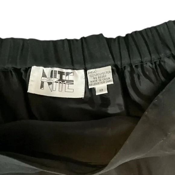 Vintage Maxie Night Line Skirt Black Sheer Satin Lined Soft Elegant Size 10 - Picture 9 of 11